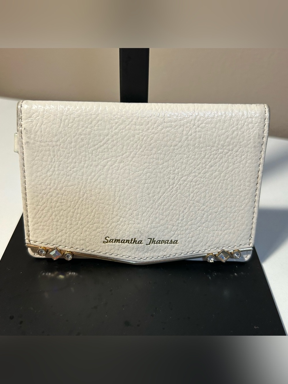 Samantha Thavasa Card Holder Wallet White Cream